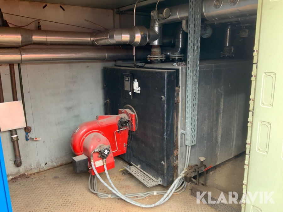 Oljepanna Witermo i conteiner med skorsten