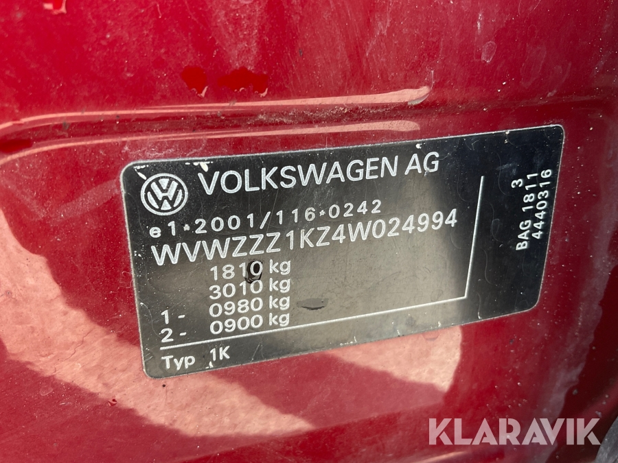 A-Traktor Volkswagen Golf 1,6FSi