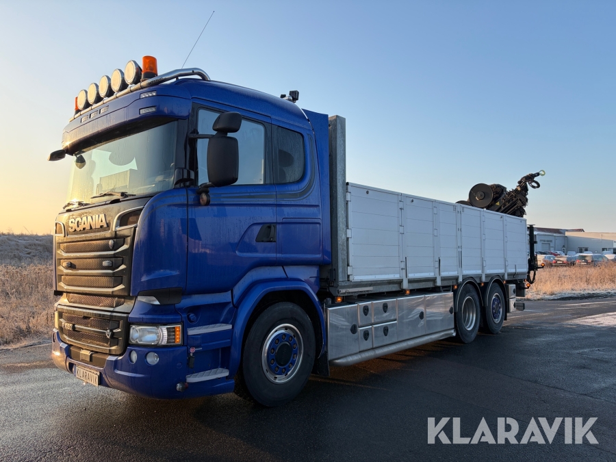 Kranbil / Brädgårdsbil Scania R520, V8