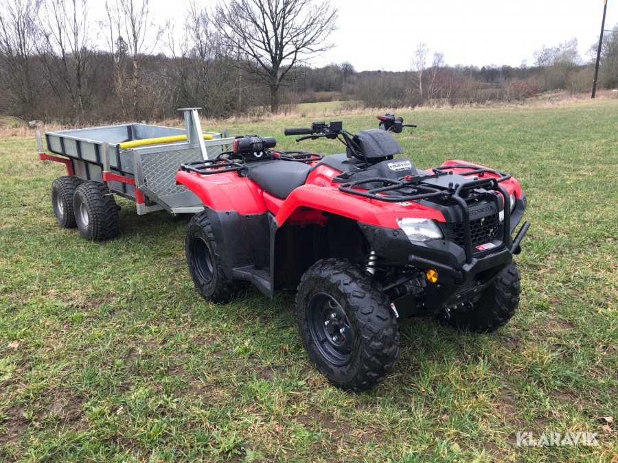 ATV Honda Rancher 420cc med vagn
