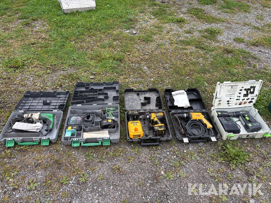 Handverktyg Hitachi, DeWalt, Festool 5 st