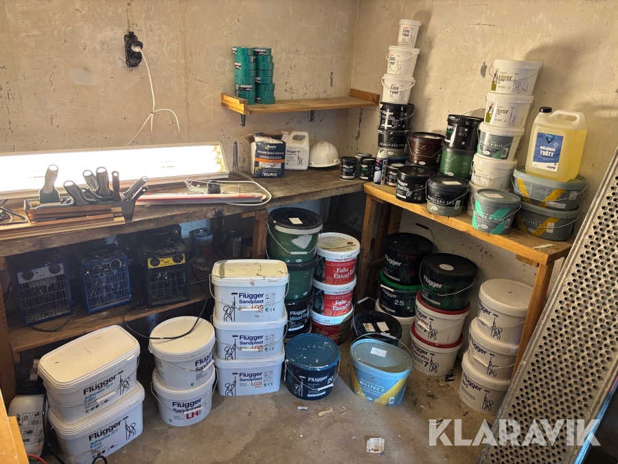 Färg och spackel Flügger / Alcro 55 hinkar