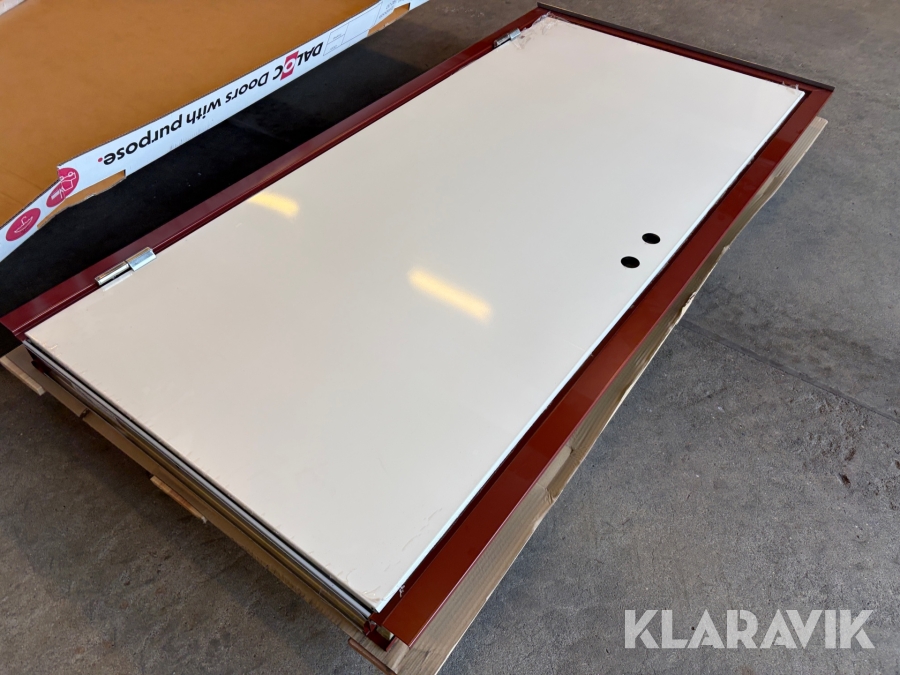 Ståldörr Dalco 10x21 vit/röd