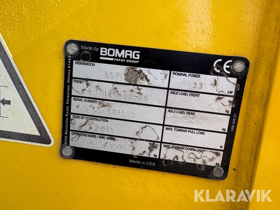 Envalsvält Bomag BW 124 DH-40