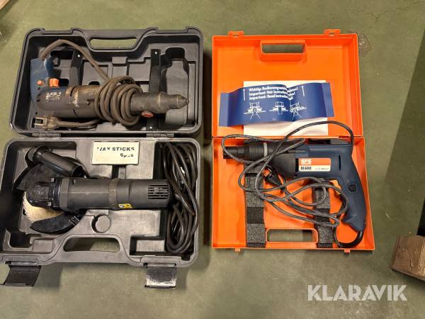 Skruvdragare SFS DI 600, Tvillingkap Gemini 1150, Popnitmaskin AEG