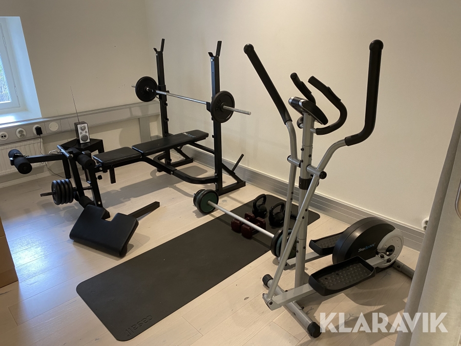 Gymutrustning, crosstrainer, multibänk Skipsport