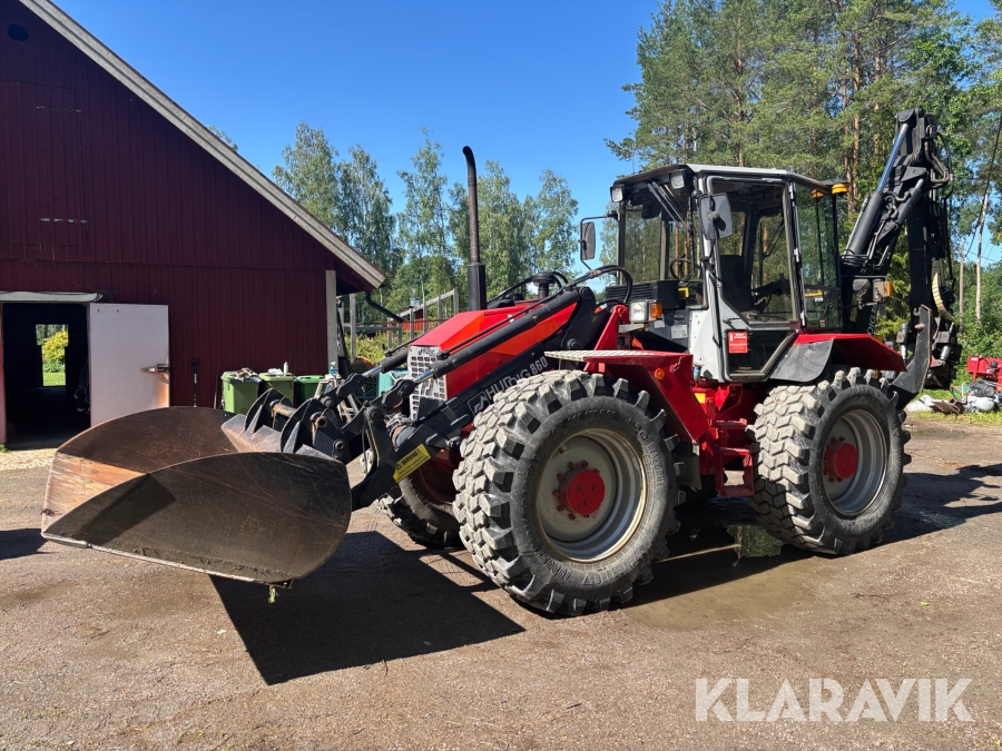 Grävlastare Huddig 860 med tiltrotator och redskap