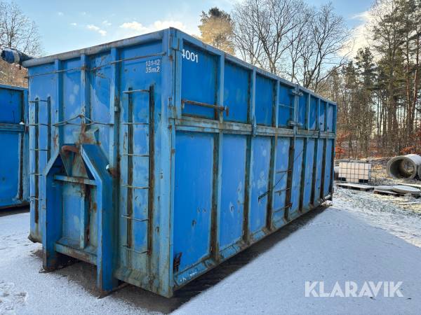 Lastväxlarcontainer 35 m3 med rullkapell