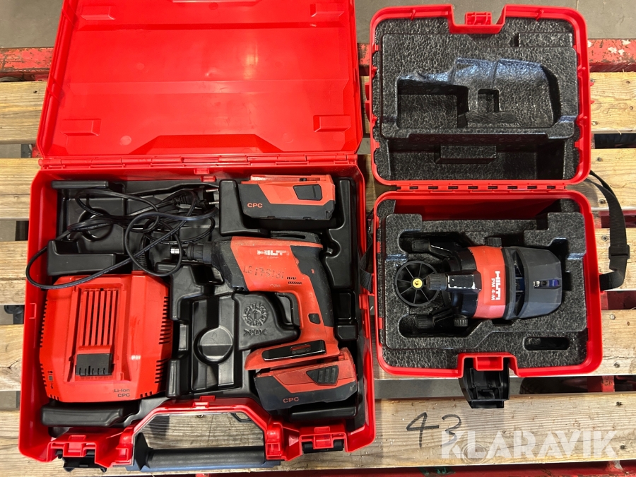Punkt och linjelaser 1 st, Skruvdragare 1 st Hilti PM 4M / SD 5000-A22