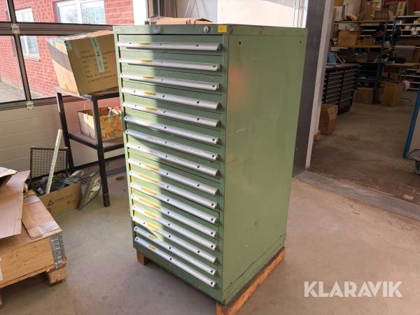 Verkstadsskåp med sorteringsfack