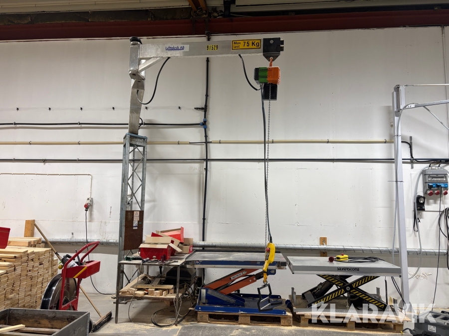 Pelarsvängkran med telfer