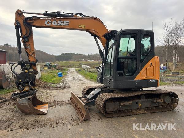 Grävmaskin Case CX85D SR med rotator med grip & 3 skopor