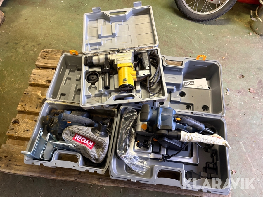 Elhyvel, bandslip och borrhammare Ryobi