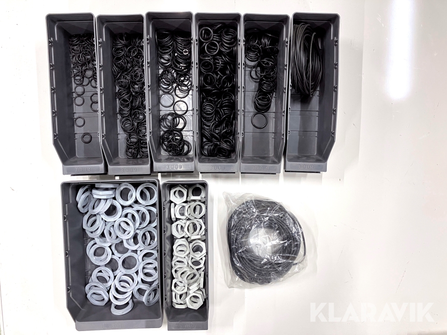 Parti med o-ringar/kontramutter i polyamid