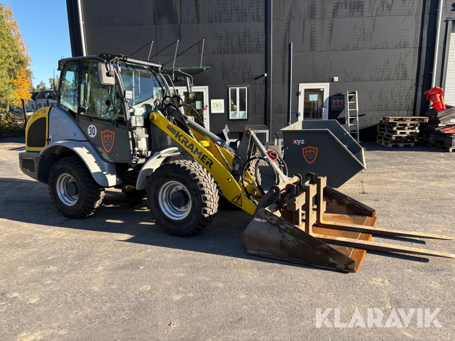 Hjullastare Kramer 5075 med skopa & gafflar