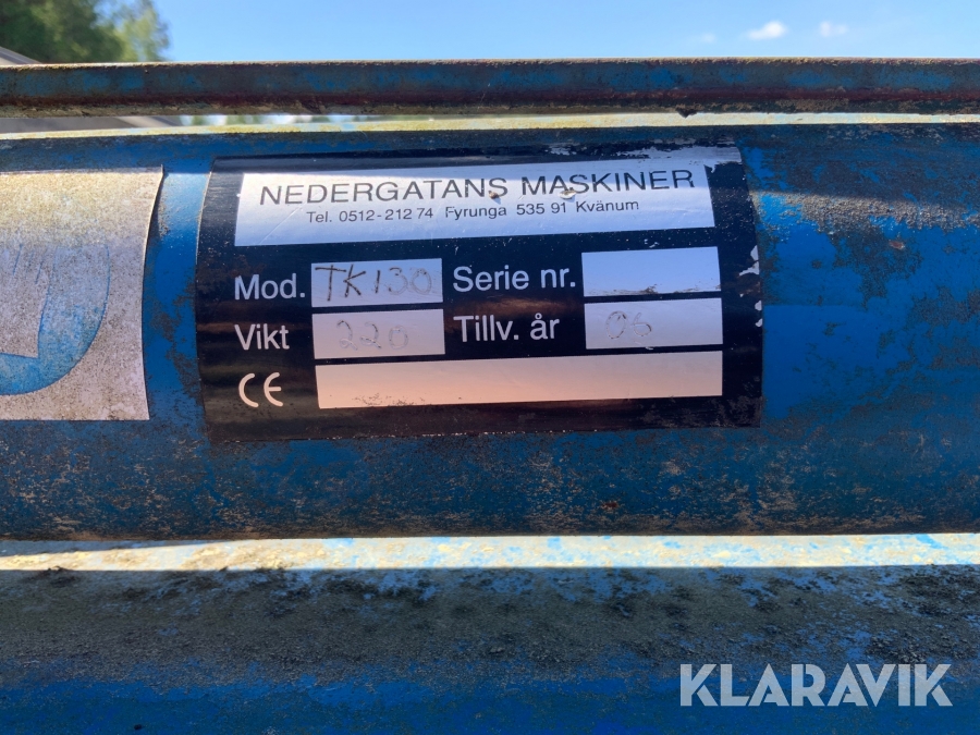 Hydrauldriven vedklyv Nedergatans maskiner TK130