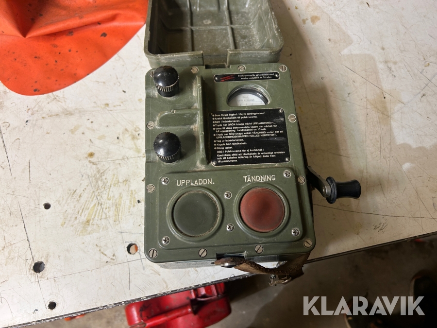 Kondensatortändapparat Nitro Nobel Ab CI15 om mätare / ca 40 meter kabel