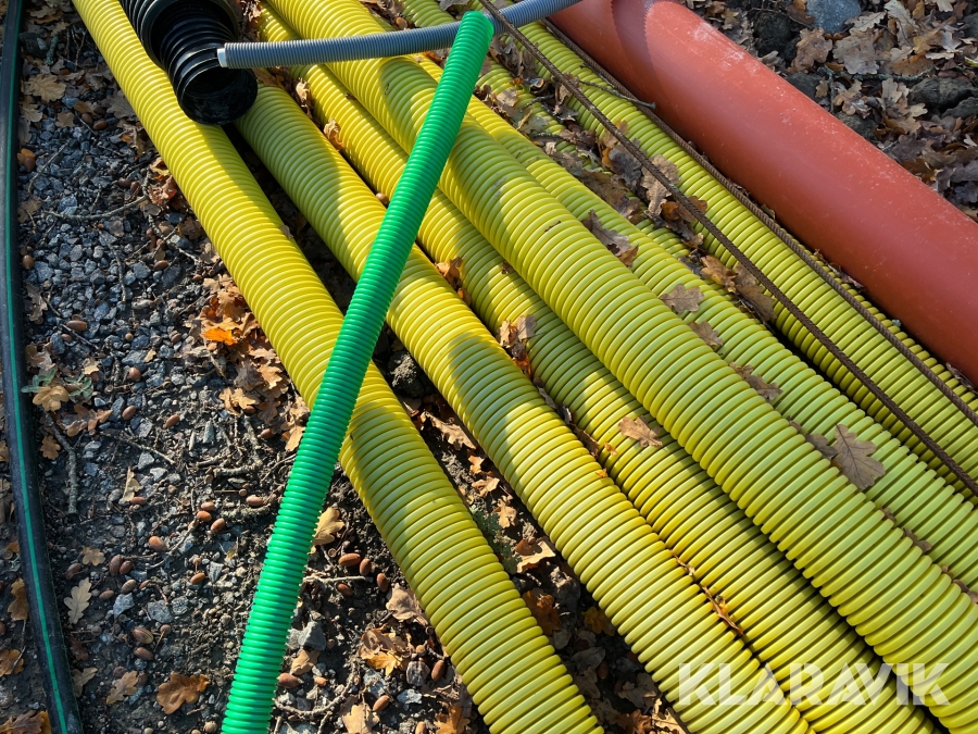 Markrör 7 st gula 110 Evopipes, Värmdö, Klaravik auktioner