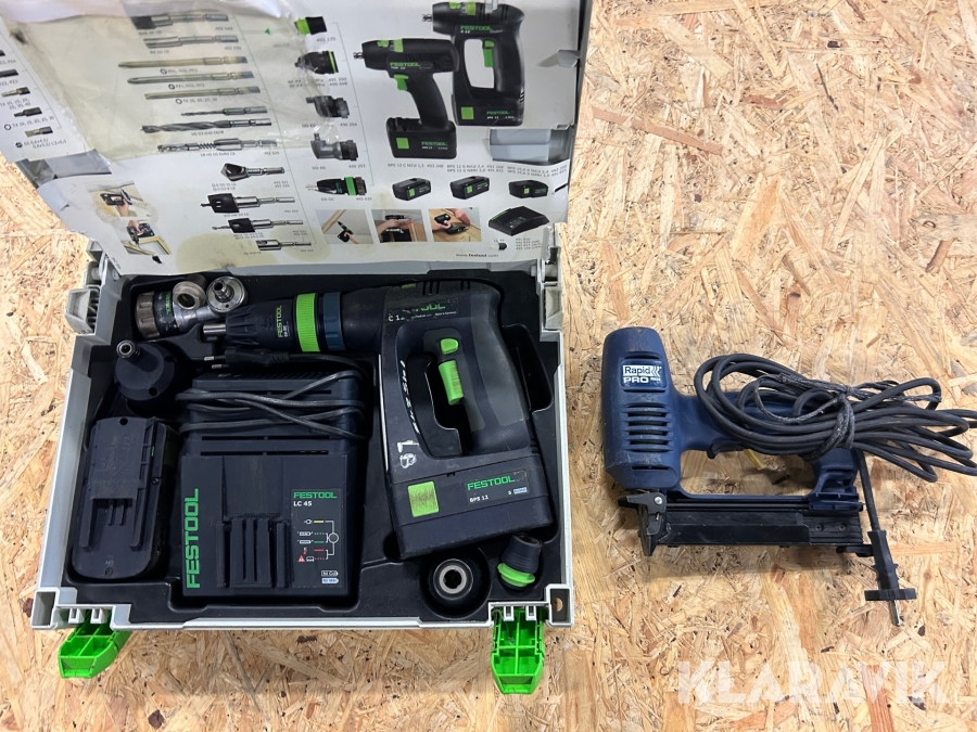 Borrskruvdragare 1 st, Klammerverktyg 1 st Festool / Rapid C 12 CE-MH 45 SET / R 606