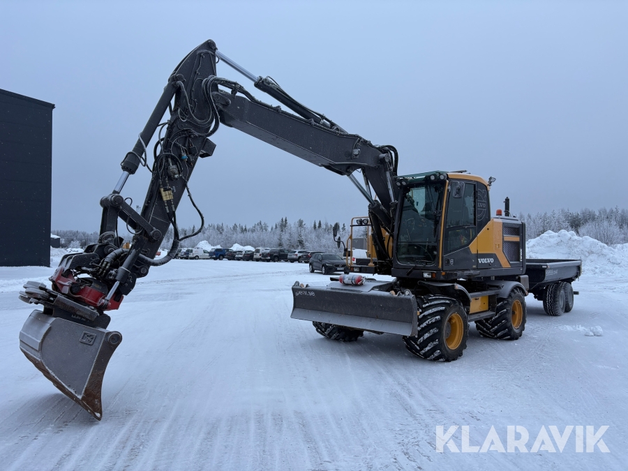 Hjulgrävmaskin med kärra och knäckbom Volvo EW160E