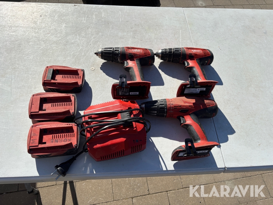 Handmaskiner Hilti 3 maskiner + 3 batterier + ladddare