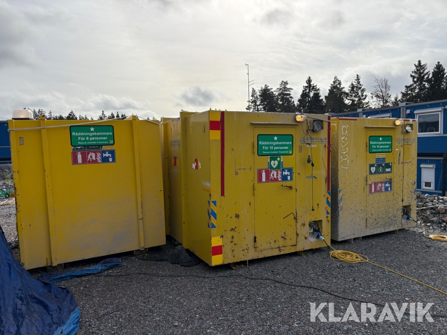 Räddningskammare 3 st Jama 8-10 personer