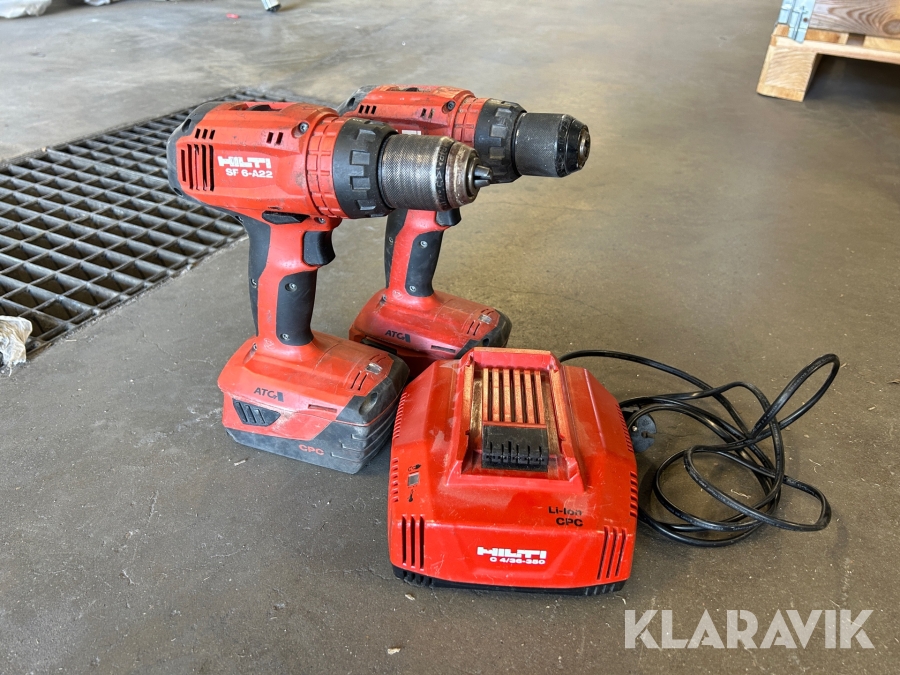 Skruvdragare Hilti SF 6-A22 2st med batteri och laddare