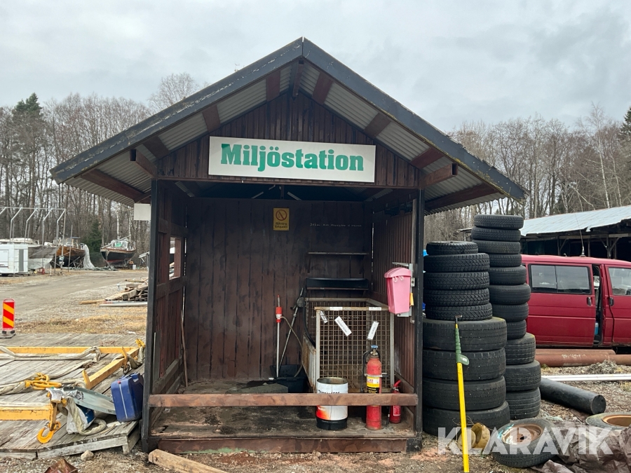 Container med tak och miljöstation , Södertälje, Klaravik
