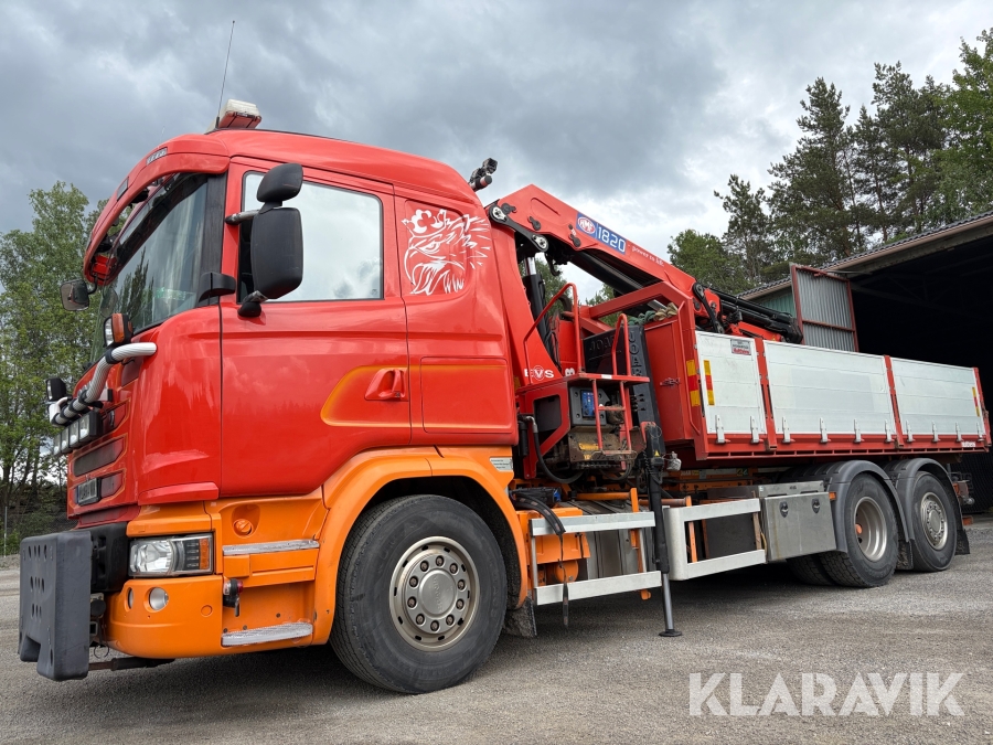Kranväxlare Scania G410LB6X2 plogutrustad