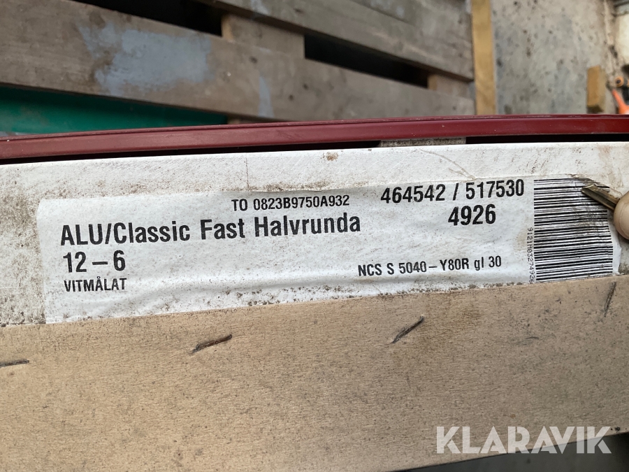 Fönster SP fönster 12x6 halvrunda trä/aluminium, vit/röd 2st
