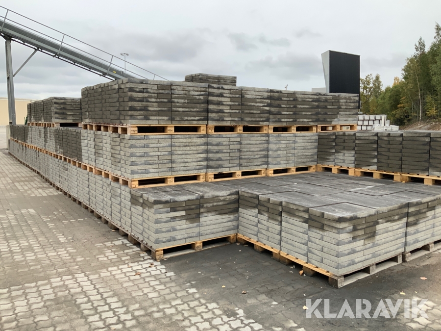 Betongmarkplatta City Stormix Grå vit svartmix 229st pallar 