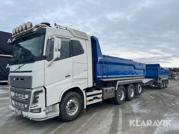 Grusbil Volvo FH16 8*4 med tippsläp