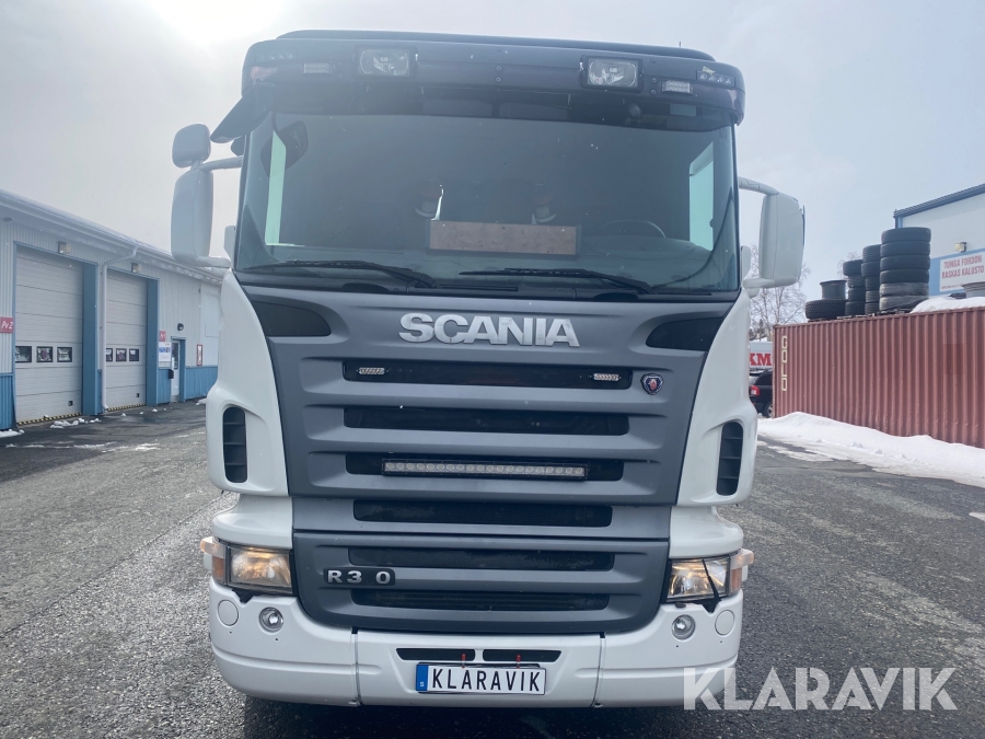 Lastbil med flak & kran Scania R310, Haparanda, Klaravik auk