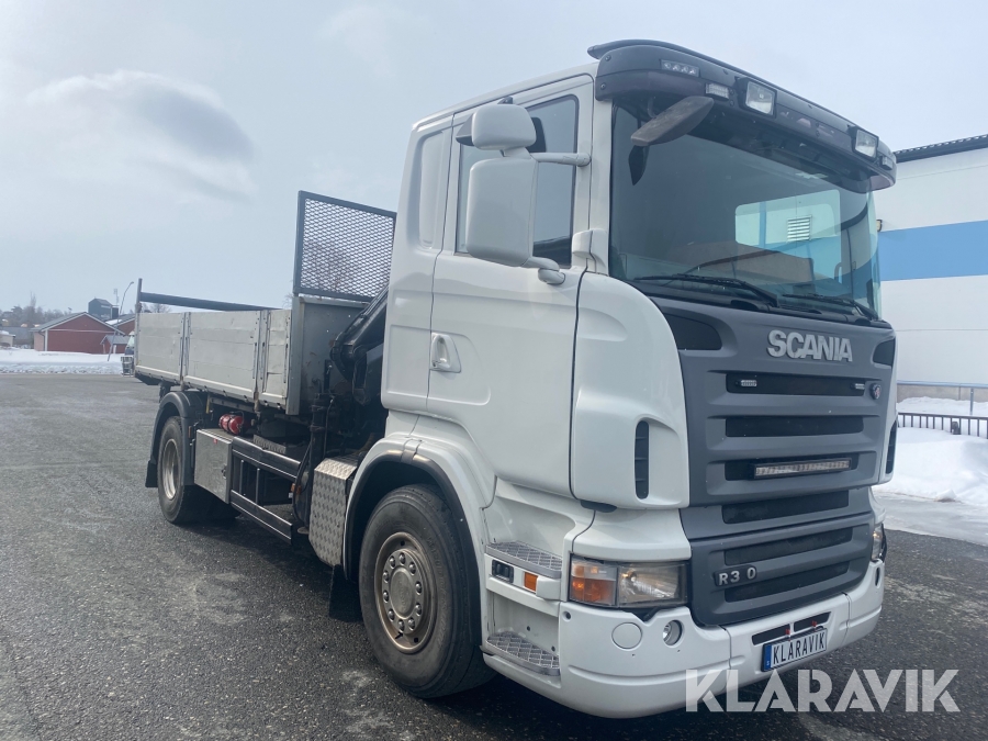 Lastbil med flak & kran Scania R310, Haparanda, Klaravik auk