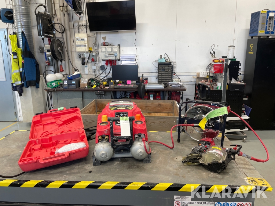 Högtryckskompressor, Slangvinda, spikpistol Max AKHL 1230E, HN90