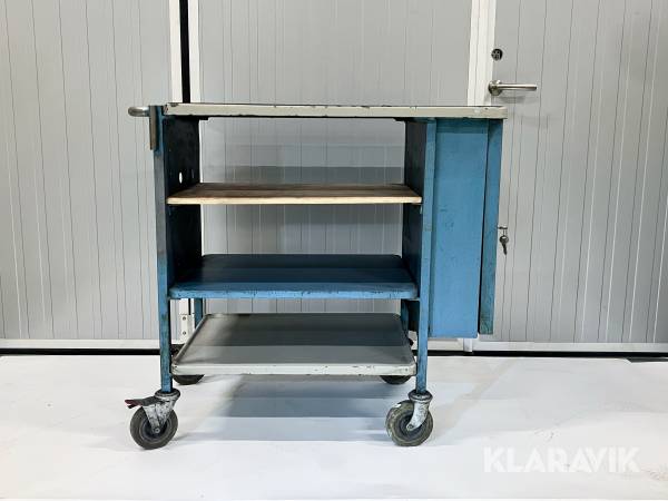 Vagn/skåp på hjul i stålplåt Cowab