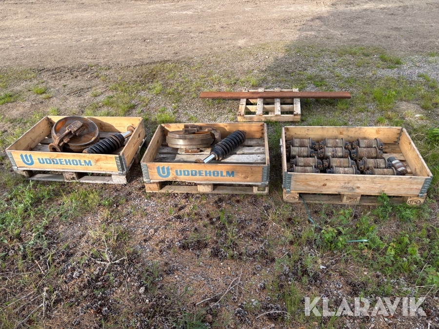 Underrullar, fjäderpaket, framhjul till grävmaskin Hitachi 130