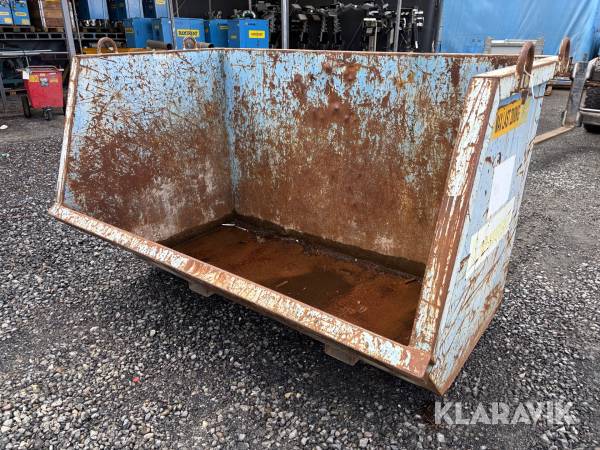 Tippcontainer med gaffelfickor