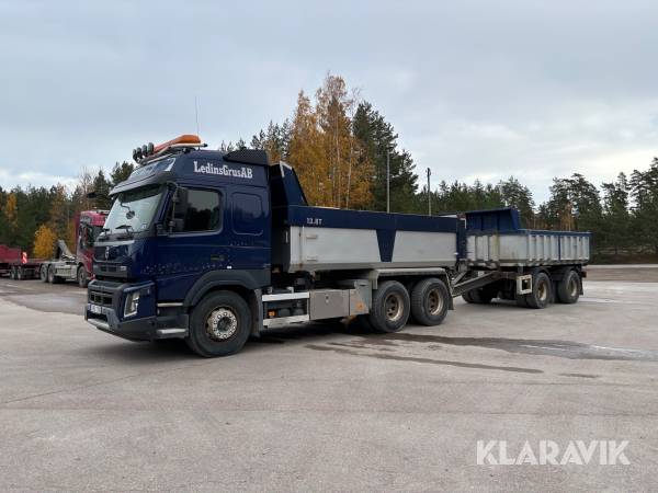 Lastbil Volvo FMX 470 6x4 Euro 6 med släp