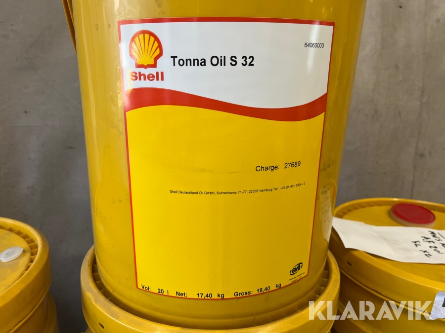 Olja Shell Tonna oil S32, Järfälla, Klaravik auktioner