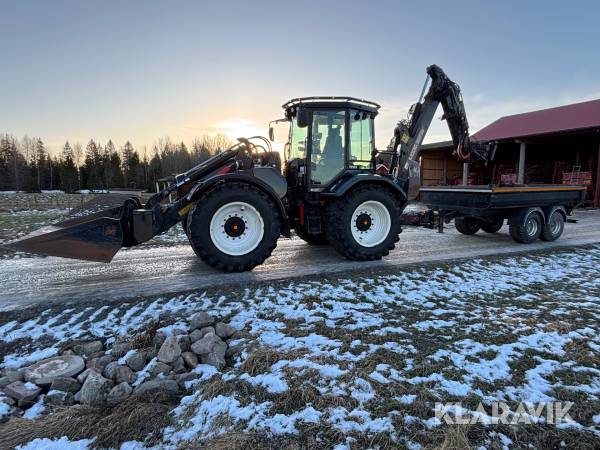 Grävlastare Huddig 1260D med kärra, tiltrotator och skopor