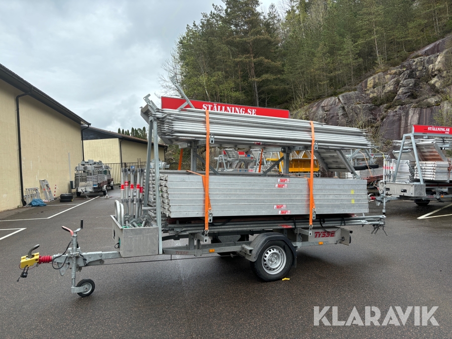 Personbilssläp med byggställning Tysse