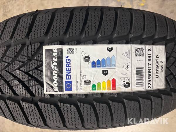 670st oanvända däck tillverkade 2022 GoodYear UltraGrip ICE 2 225/50R17