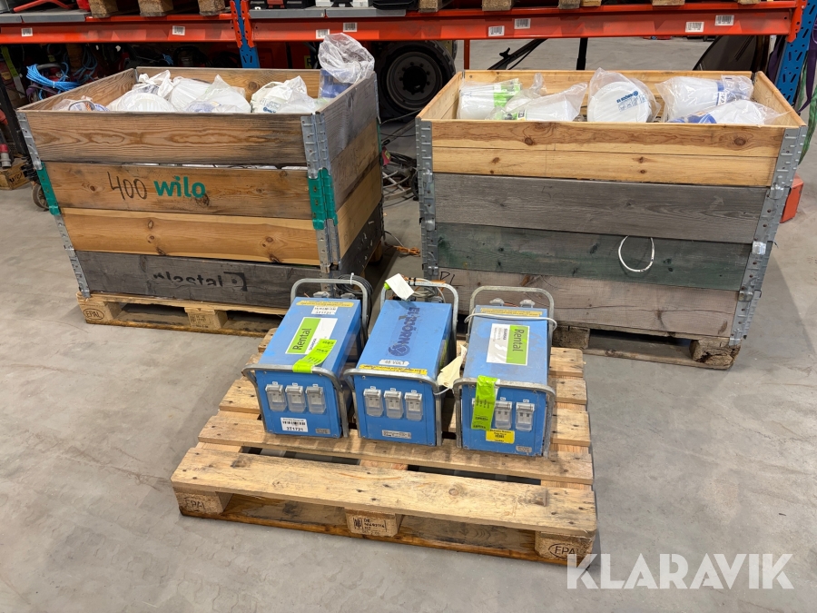 Belysningstransformator 6 st, Parti med Bojlampor El-Björn / MBerg BT 348 / 48