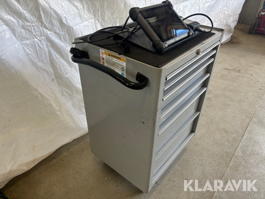 Fordonsdiagnosverktyg med vagn Autel MaxiSys och Volvo Dice 2 st 