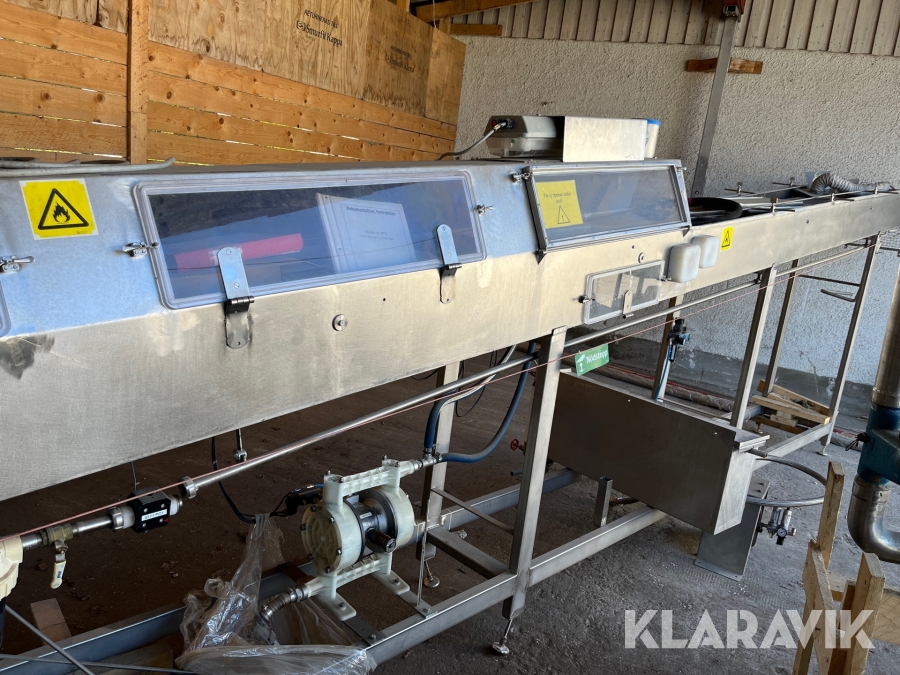 Rostfri transportör / sprittunnel Åminne mekaniska 7,5m