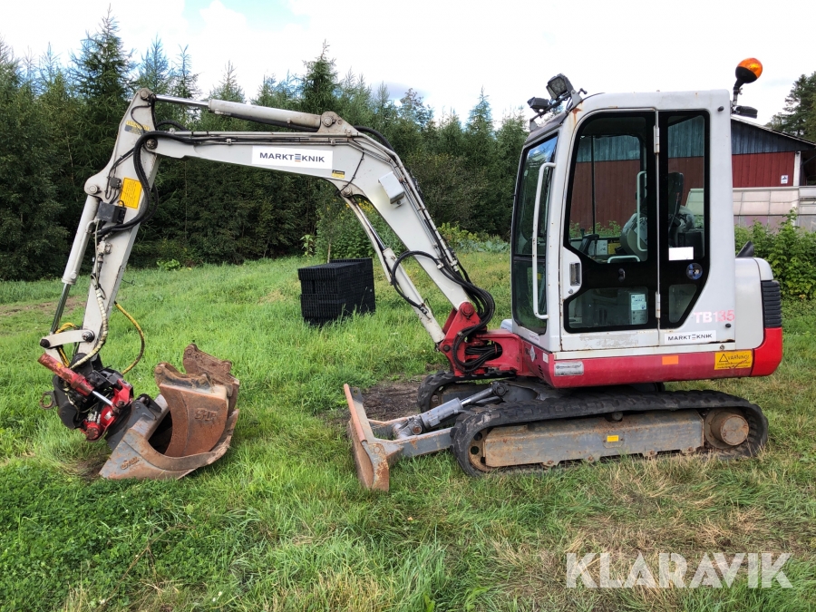 Bandgrävare Takeuchi TB135 Tiltrotator / 3 skopor
