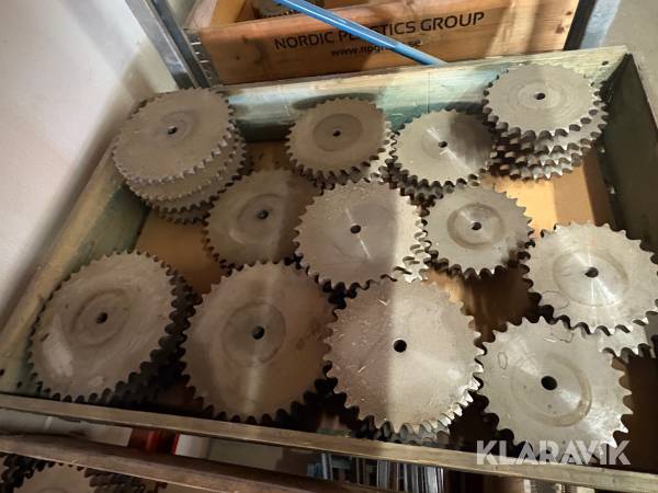 Part med diverse kedjehjul olika storlekar