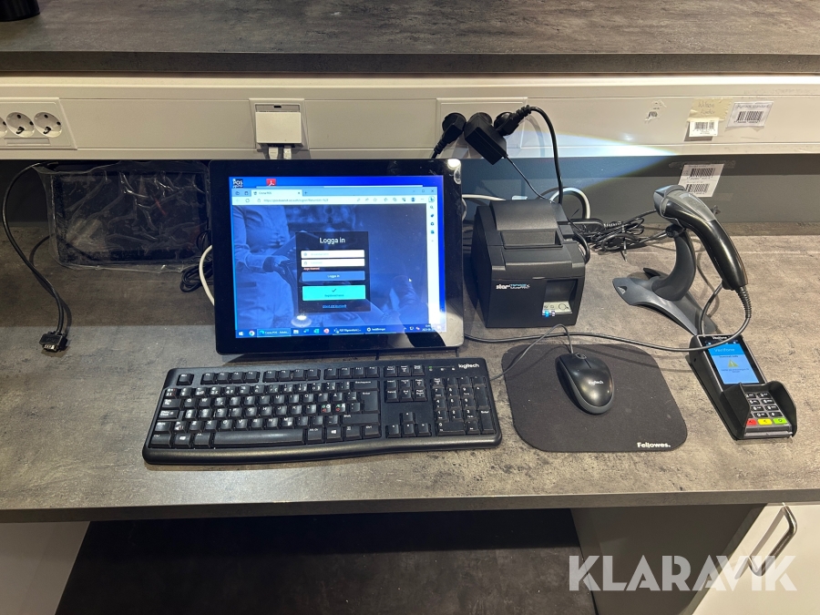 POS Kassasystem med skanner, kortterminal & kvittoskrivare