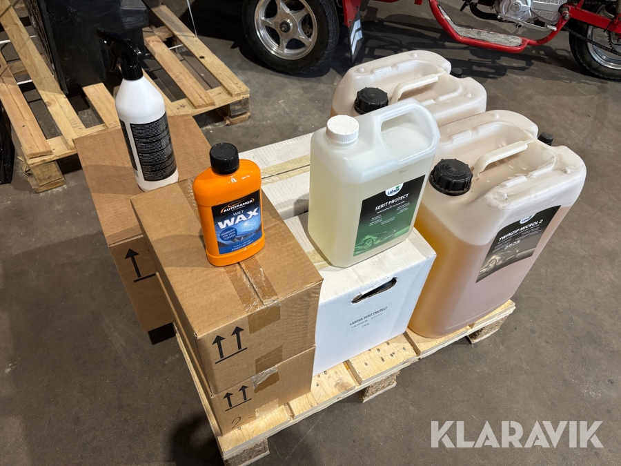 Pall med bilvårdprodukter Lahega Powerclean / Serit Project / Twinzip Micro / Wetwax 42 st
